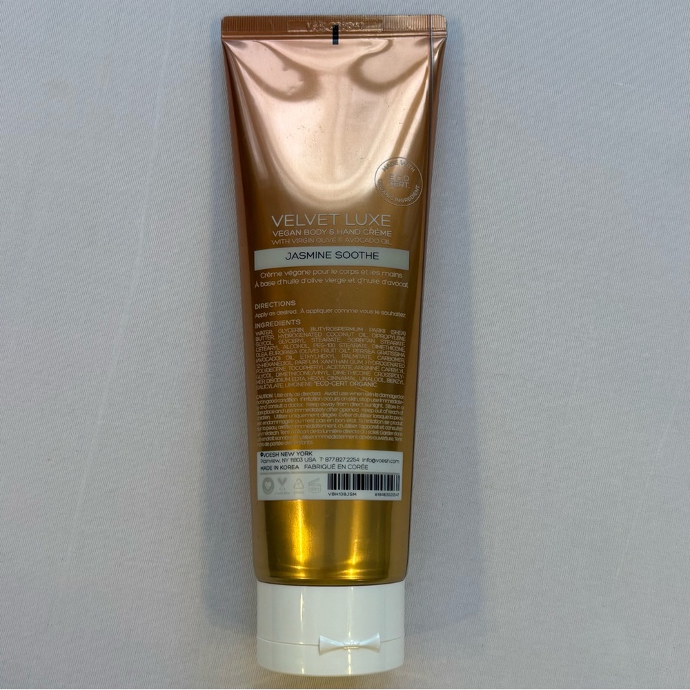 VOESH Velvet Luxe Jasmine Soothe Vegan Body and Hand Creme 8.5oz - Picture 4 of 7